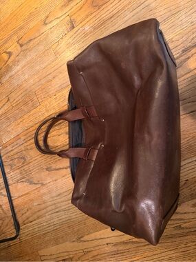 Troubadour Generational Leather Duffle Bag Brown Calfskin weekender $849
